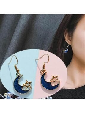 New Pretty Moon Star ⭐️ Enamel Earrings